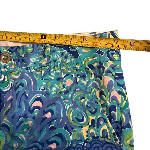 Lilly Pulitzer Womens The Callahan Short Lillys Lagoon Blue Green Pattern Sz 10 - Picture 6 of 8